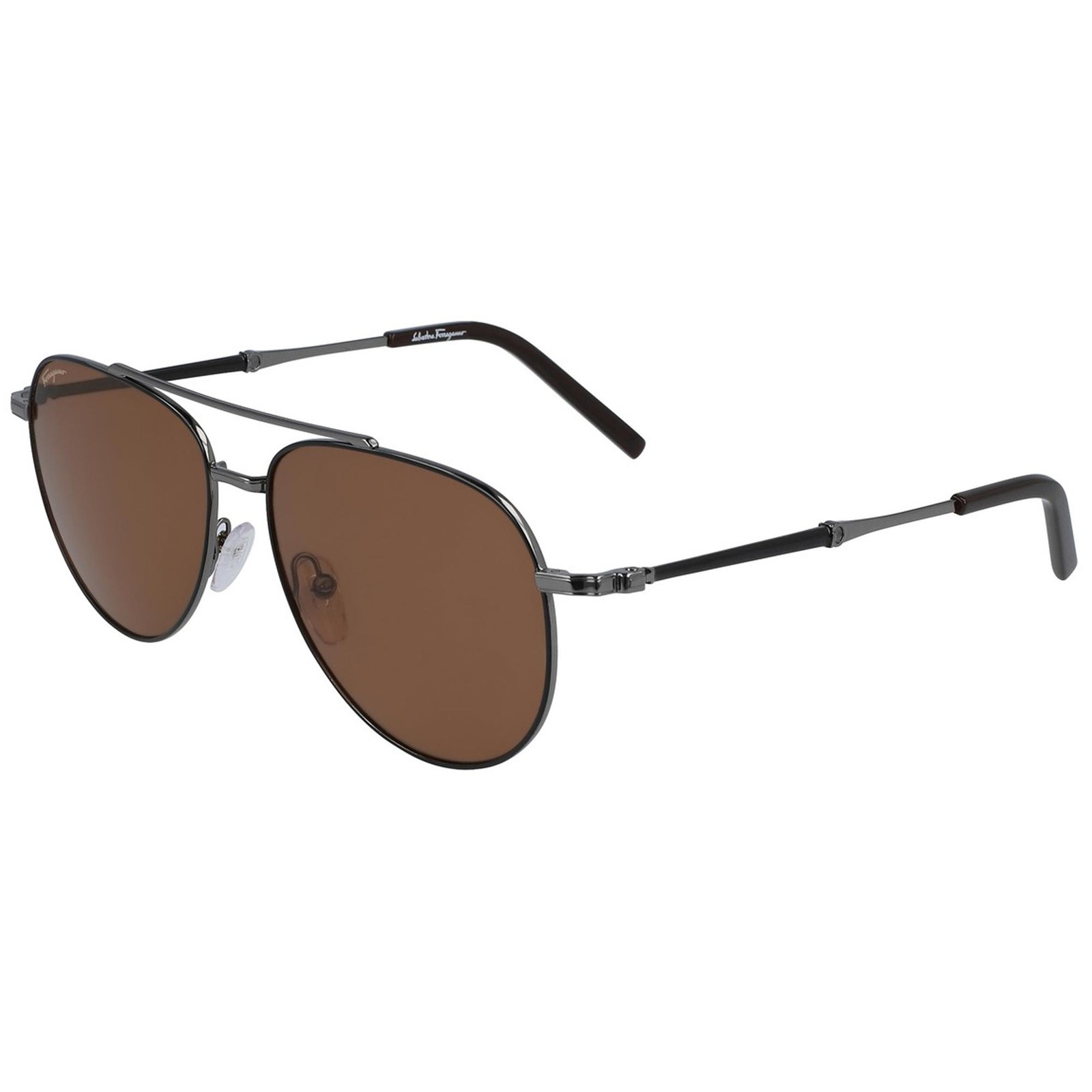 Salvatore Ferragamo Men’s Sunglasses Black and Dark Ruthenium Frame SF226S 021