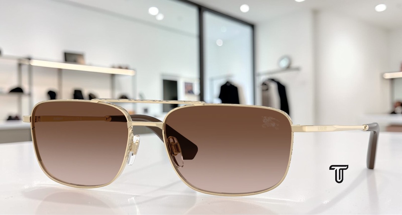 BURBERRY BE3170 110913 Light Gold Brown Gradient 59 mm Men’s Sunglasses