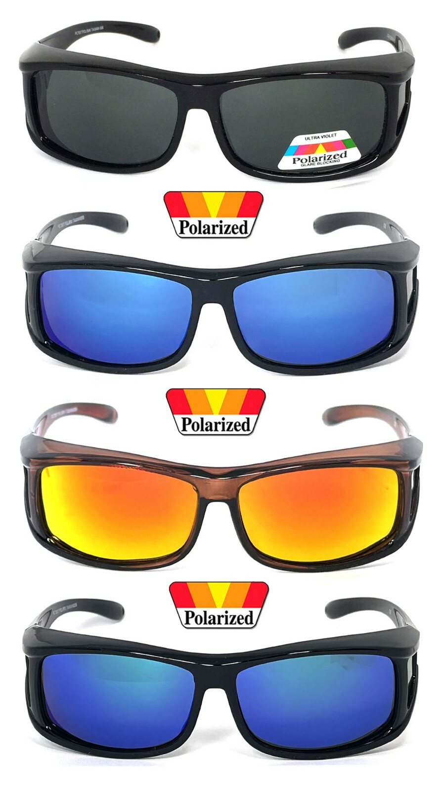 1 or 2 Pairs FIT OVER Sunglasses Polarized Lens Cover Rx Glasses UV Protect