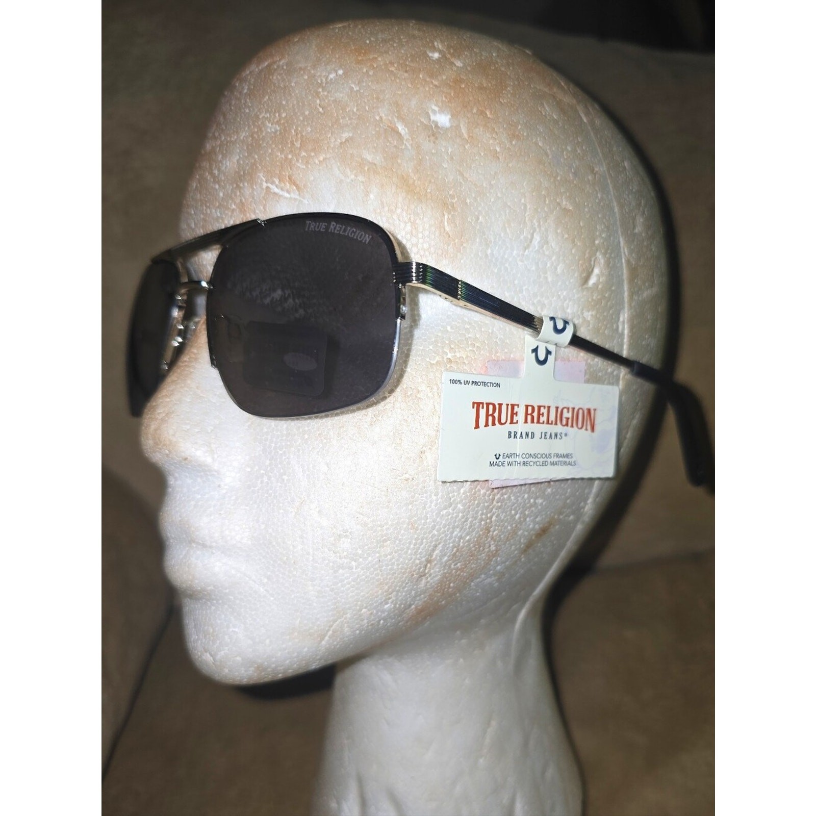 True Religion Sunglasses Silver Frame with Mirro Lenses NWT