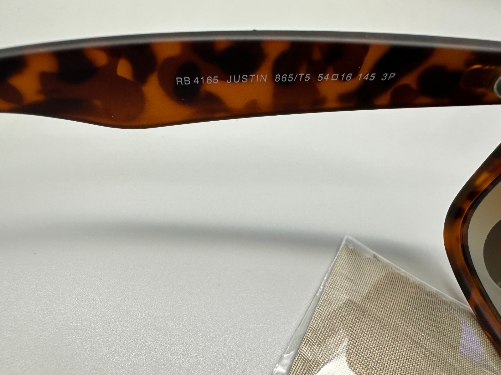 NEW Ray-Ban Justin Brown Polarized Sunglasses Matte Tortoise RB4165 865/T5