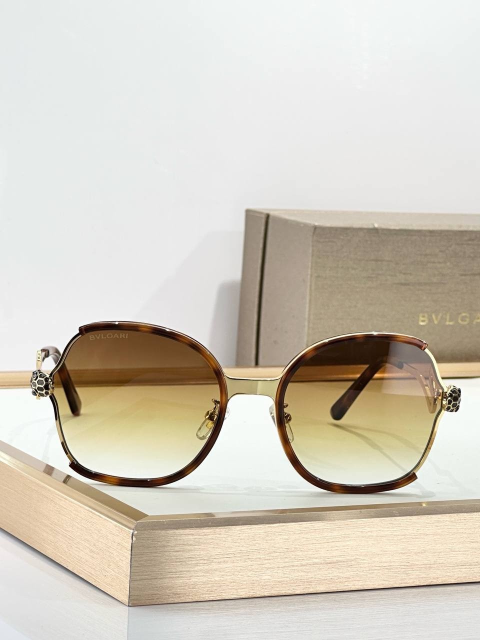 Luxury Oversized Octagon Sunglasses BROWN GRADIENT LENSES FRAME UV400