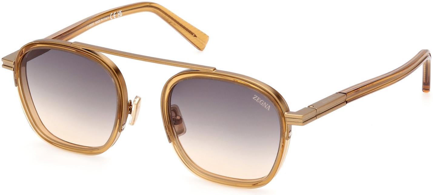 NEW ZEGNA EZ 0231 Sunglasses 39K Shiny Dark Yellow 100% AUTHENTIC