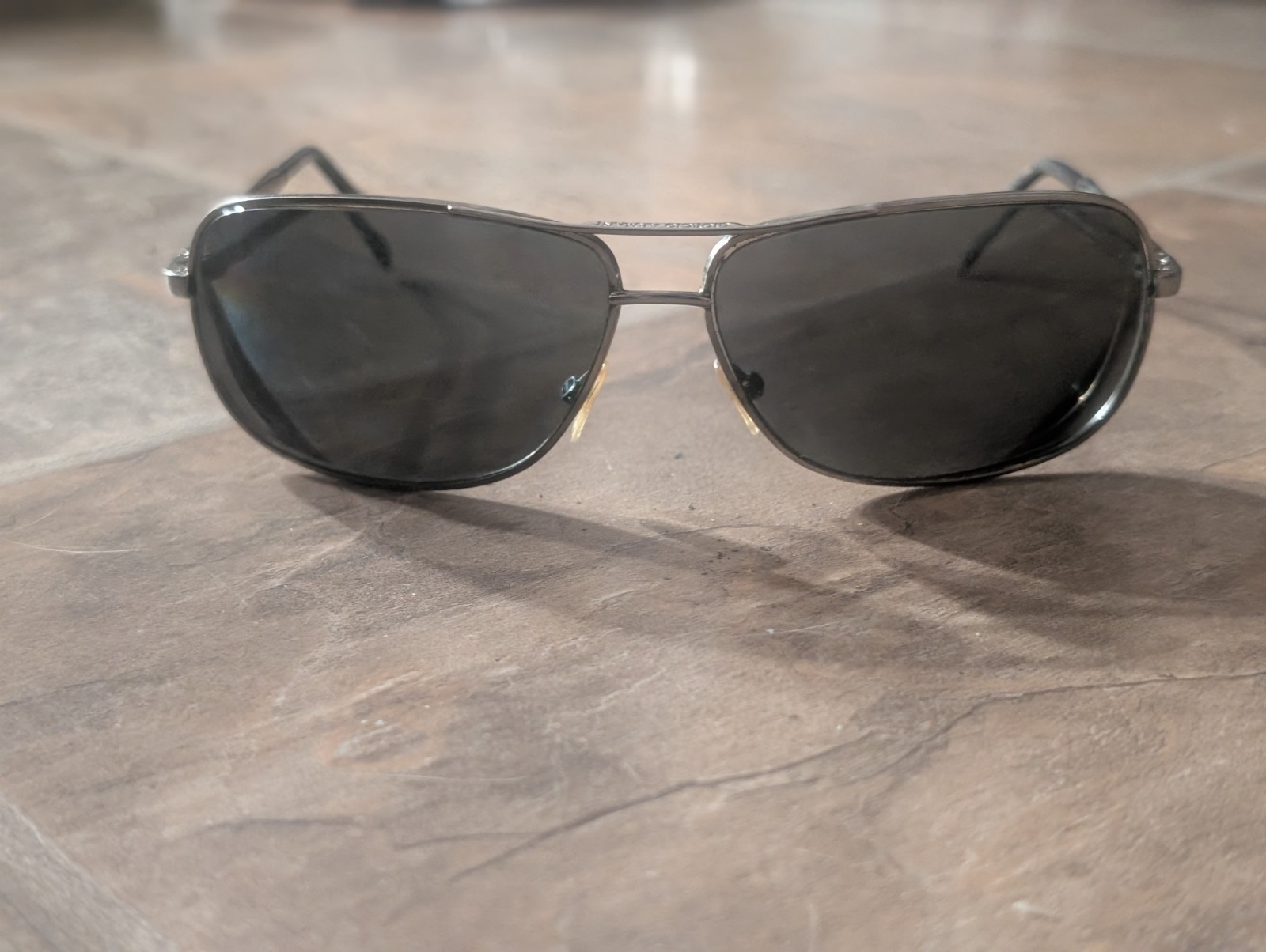 Giorgio Armani GA 362/S Men’s Rectangular Sunglasses Silver Metal