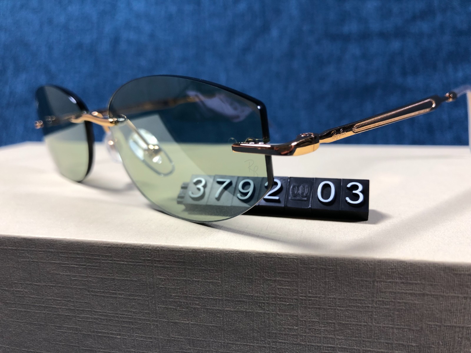 Ray-Ban RB3792 Sunglasses Gold Frame Green Lens 55/17MM 001/2 145MM