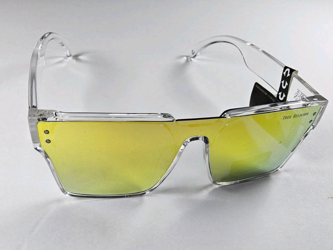 True Religion 100% UV Protection Logo Shield Reflective Sunglasses