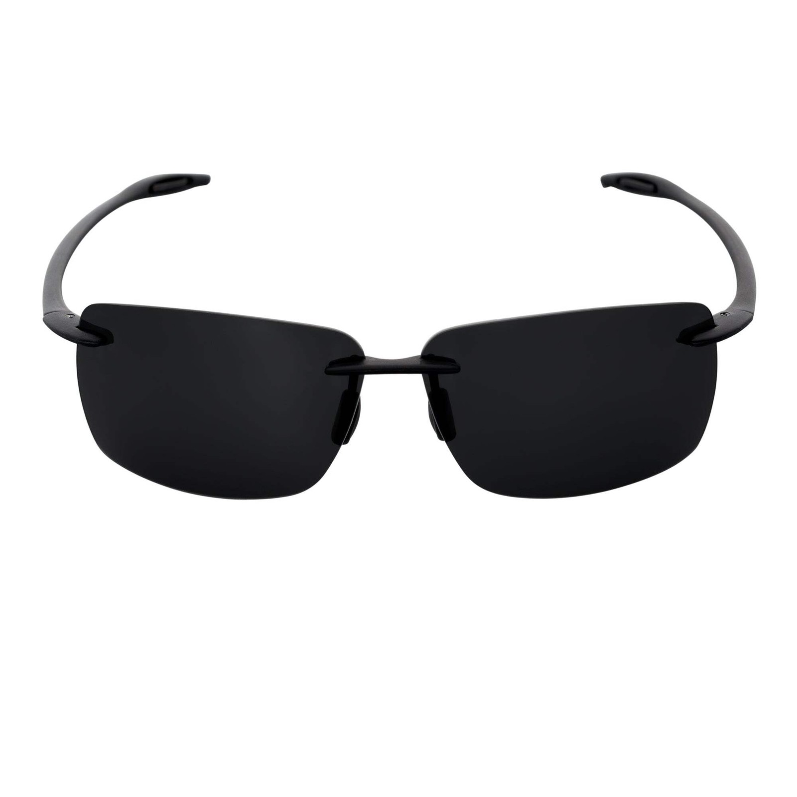MAUI – Rimless TR90 Thin Sports Wrap Sunglasses Matte Black Smoke Polarized