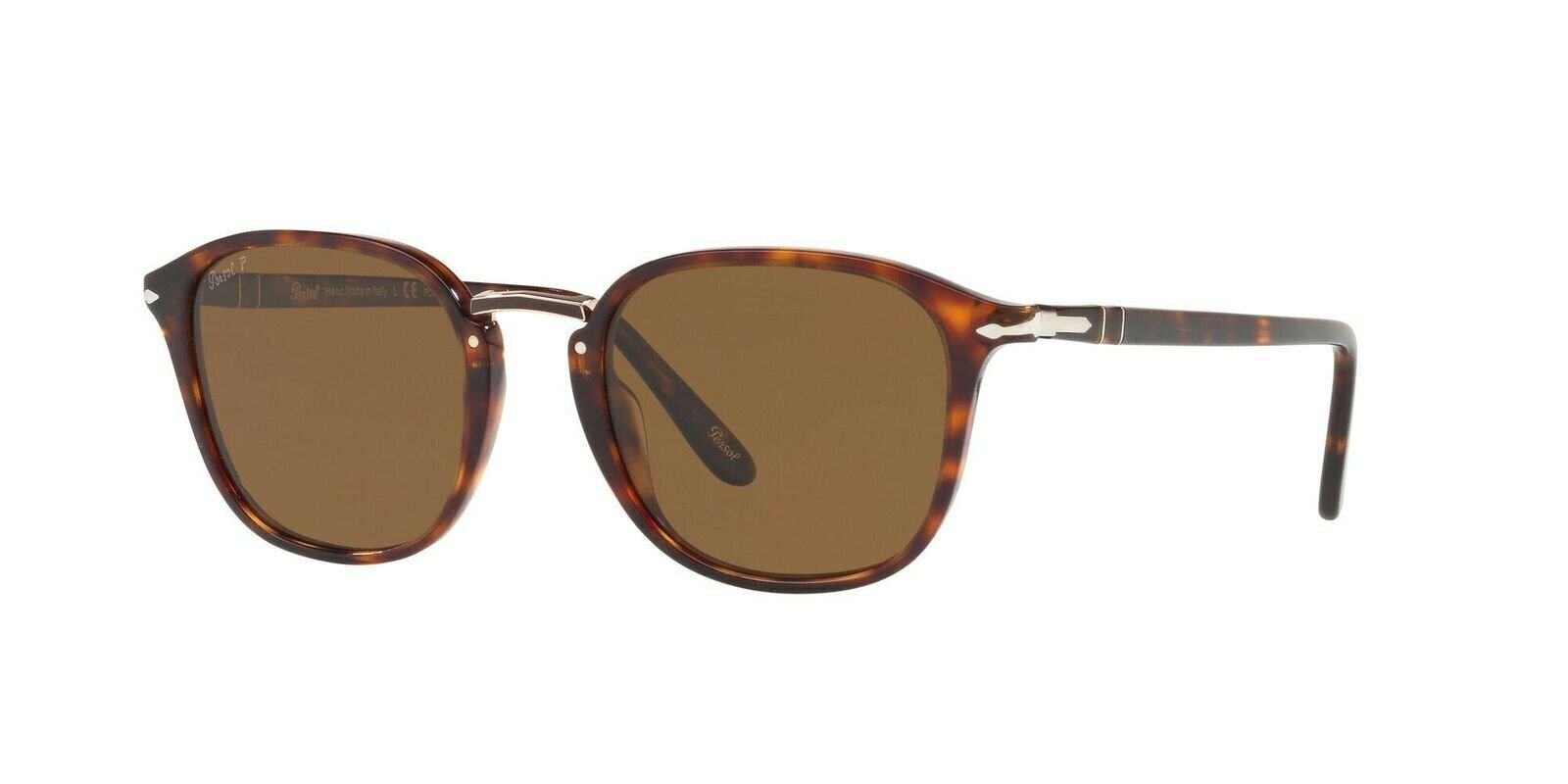 Persol PO3186S Phantos Sunglasses, Havana/Brown Polarized, 53 mm