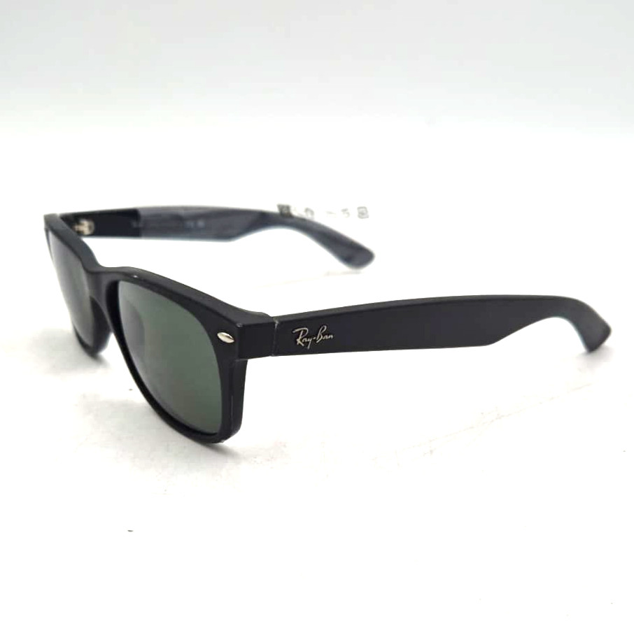 Ray-Ban RB2132 Black Rubber Frame Black Lens New Wayfarer Sunglasses