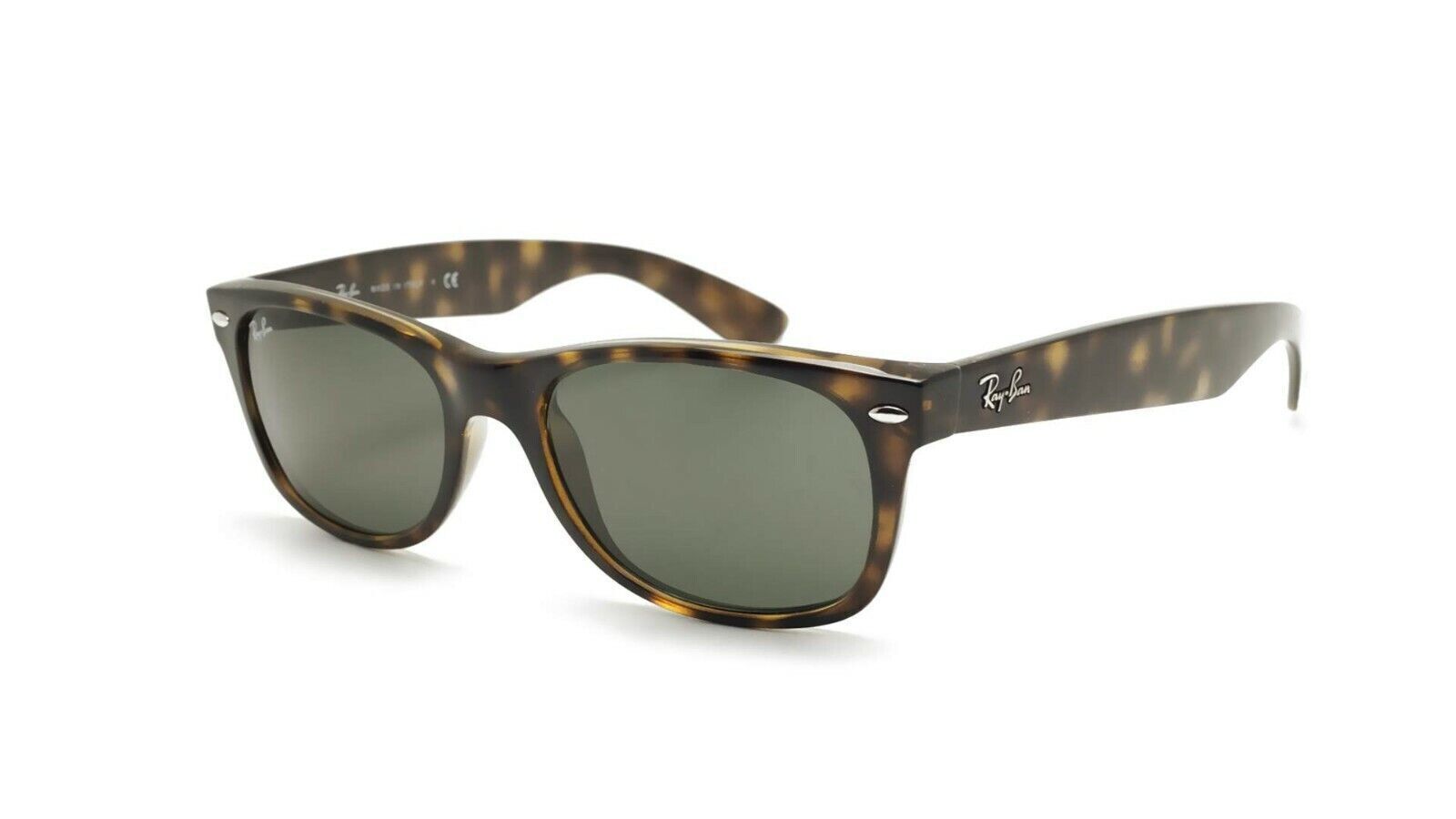 Ray-Ban New Wayfarer Classic Shinny Tortoise/Green 52mm Sunglasses RB2132 902 52