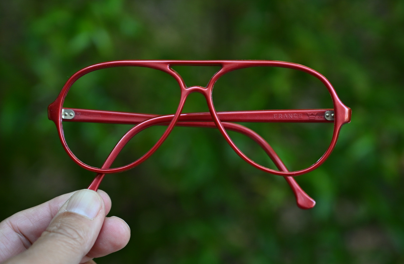 vintage Bolle DG Nylon RX Aviator Glasses Frame Burgundy Nylon Frame