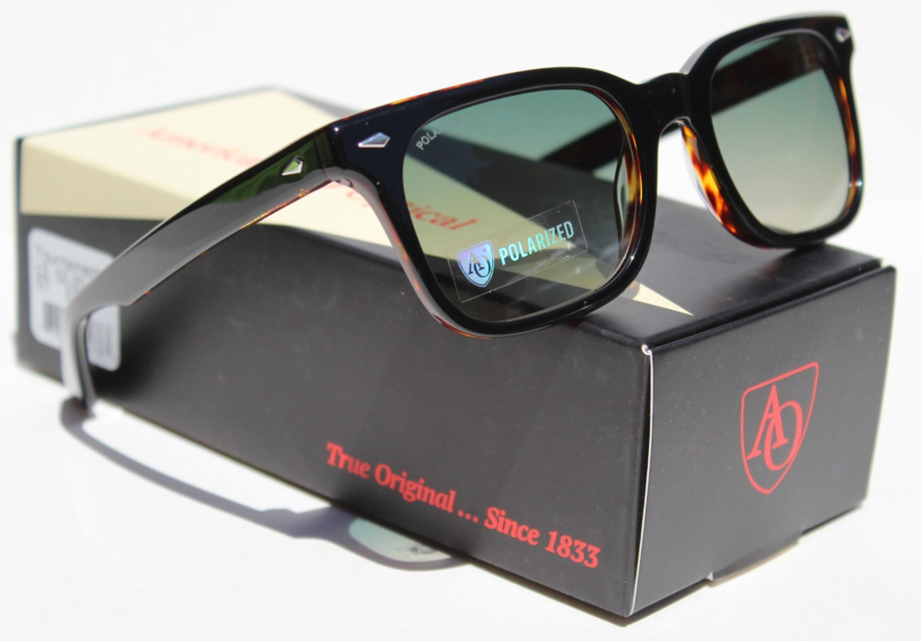 AMERICAN OPTICAL Tournament POLARIZED Sunglasses Black Tortoise/Green ST EGN-P