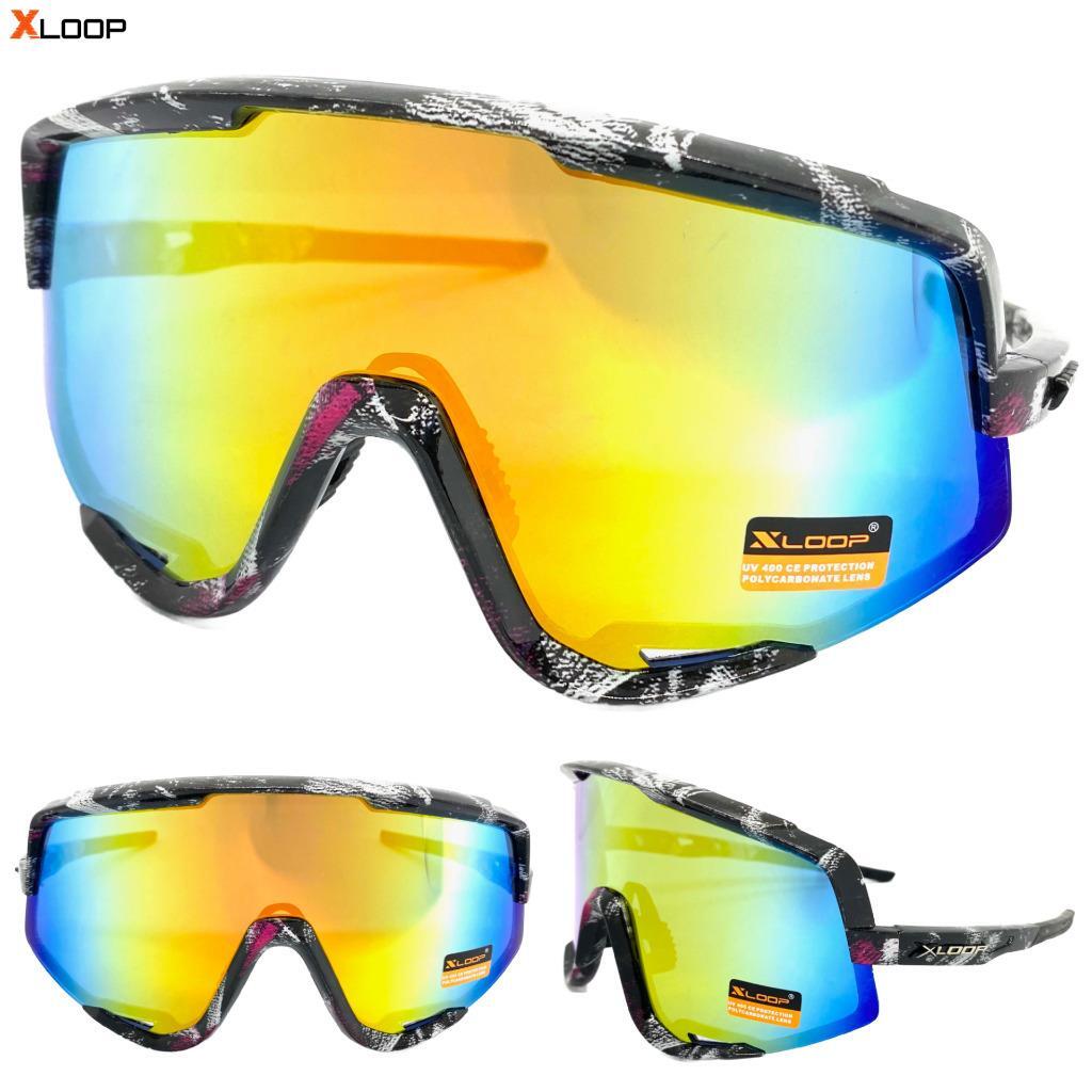 OVERSIZED Retro SPORTS WRAP AROUND Biker Cycling Shield SUNGLASSES Huge Frame C6