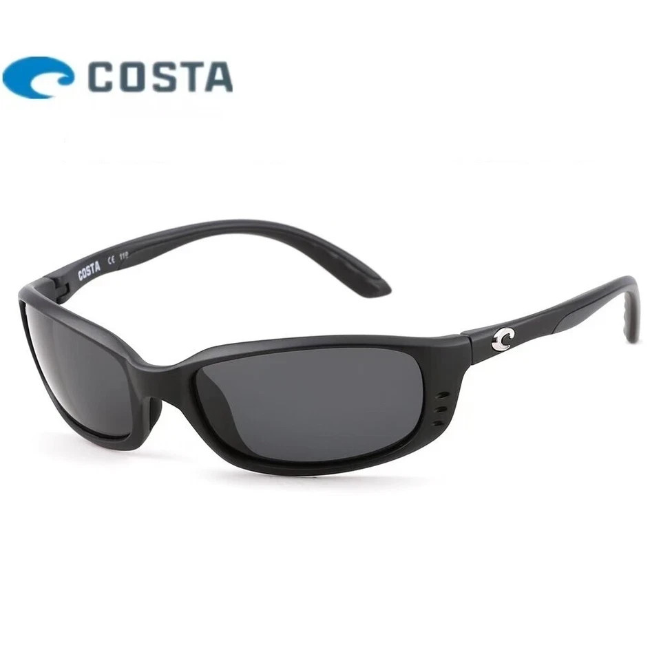 Costa Del Mar Brine Matte Black/Grey Polarzied Sunglasses 580p
