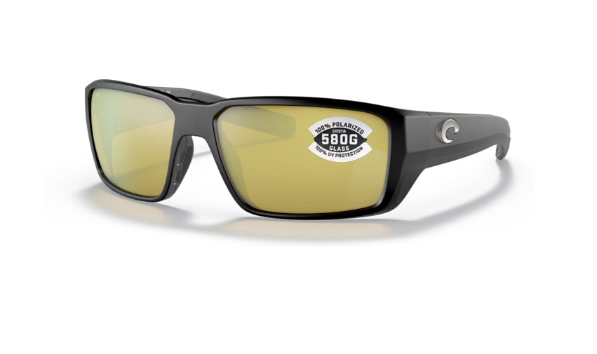 NEW Costa Del Mar Fantail PRO Matte Black / Sunrise Silver Mirror Glass 580G