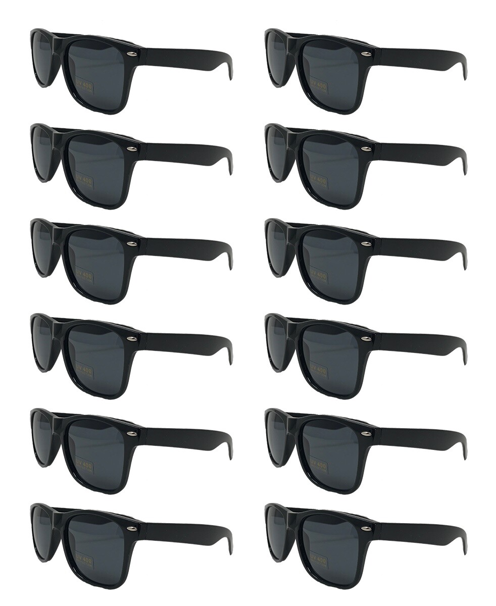 MENS WOMENS SUNGLASSES 4 Pack of GLASSES WAYFARE STYLE RETRO BLACK SUNGLASSES