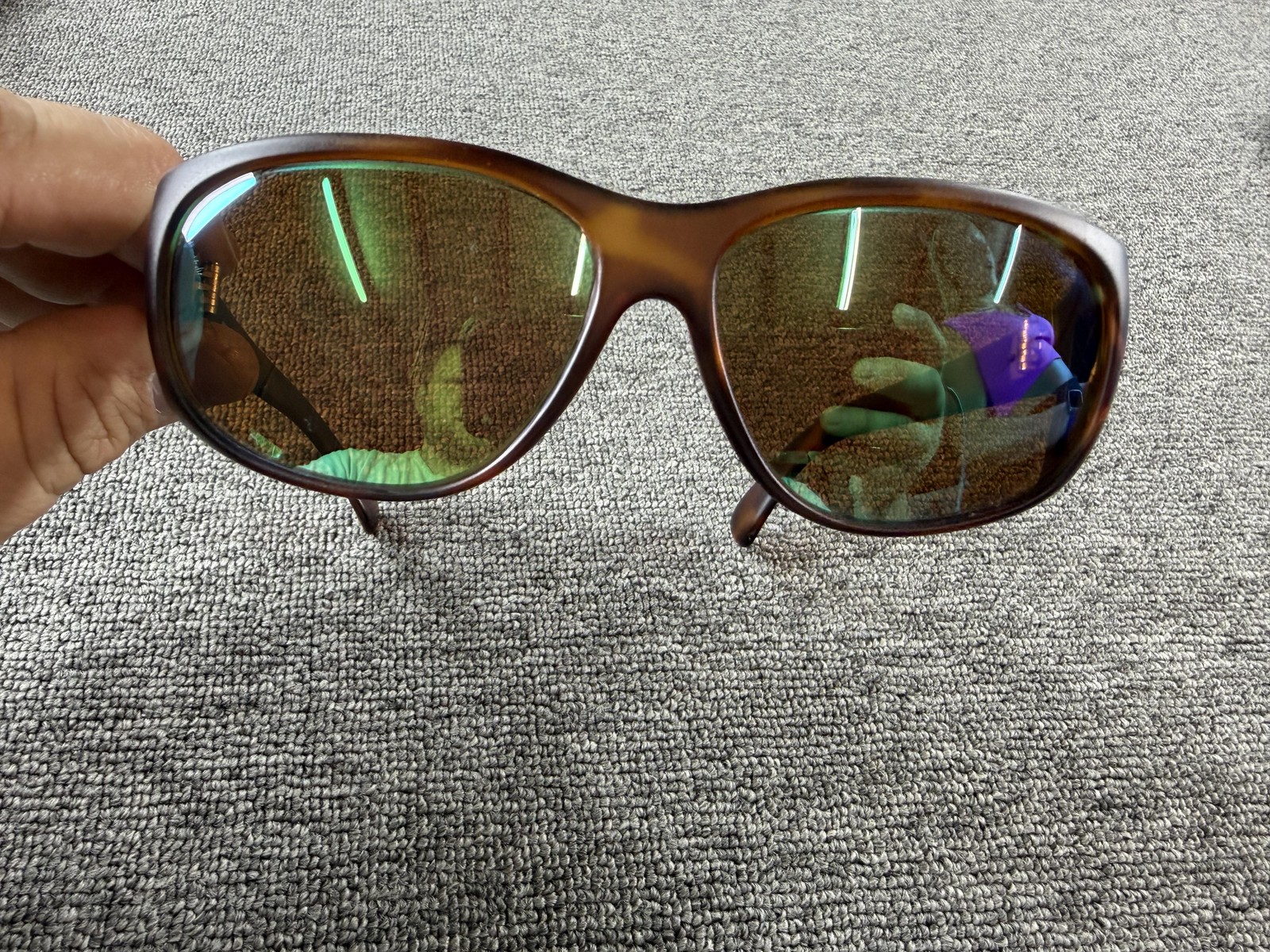 Ocean Waves Sunglasses Mens One Size Brown Tortoise Wrap Blue Mirrored Nassau