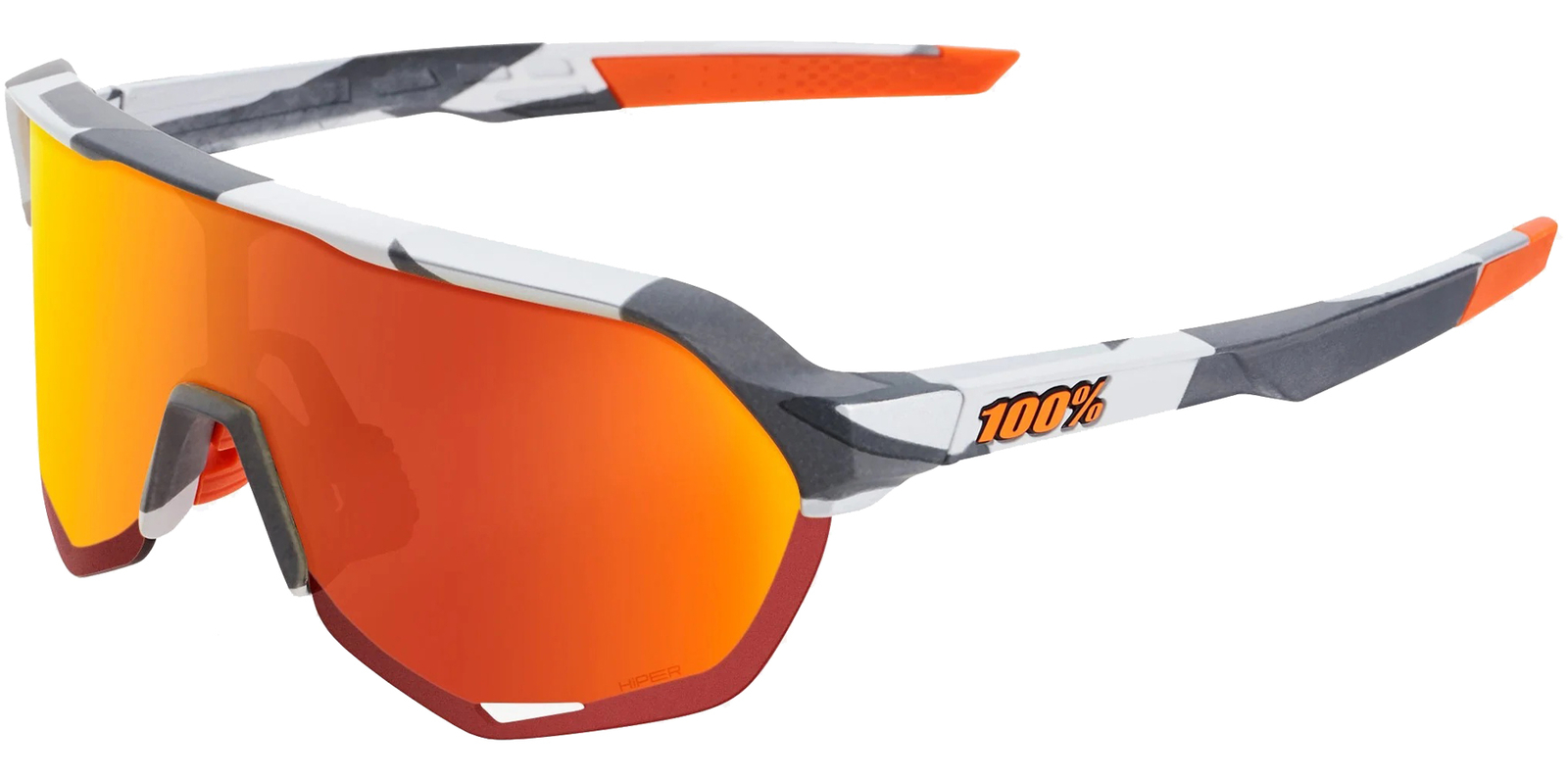 100% S2 Soft Tact Grey Camo Shield Sunglasses w/ Bonus Lens – 60006 00008