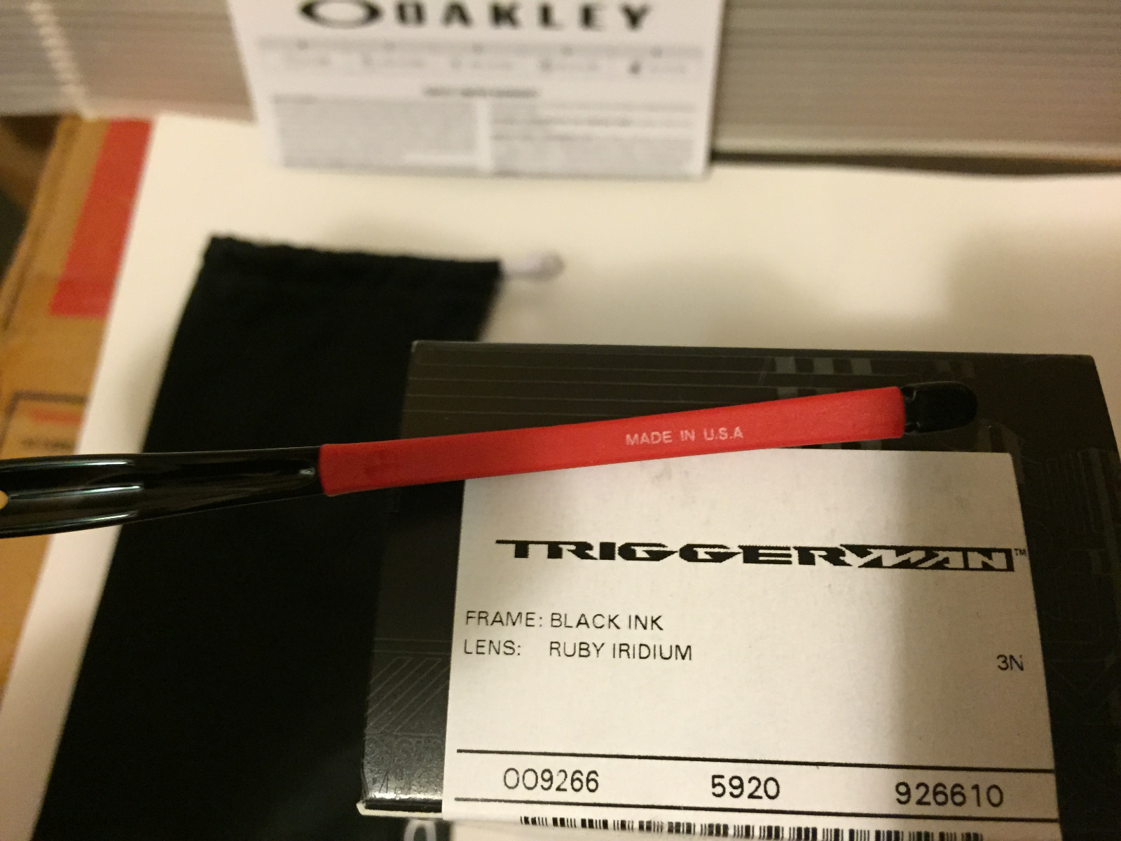 NEW Oakley – Triggerman – Sunglasses, Black Ink / Ruby Iridium, OO9266-10