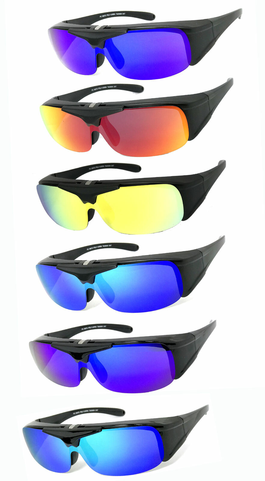 Flip Up POLARIZED Mirror Lens Fit over Sunglasses wear Rx glass Fit Driving UV