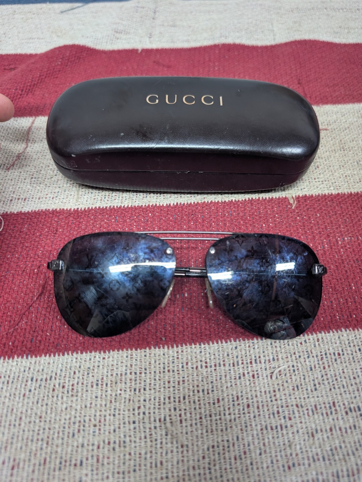 Louis Vuitton Monogram Clockwise Sunglasses Z1019E Dark Gun Authentic