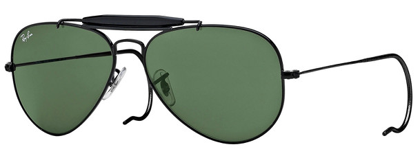 Ray-Ban Outdoorsman Black l Crystal Green RB3030 L9500 58mm