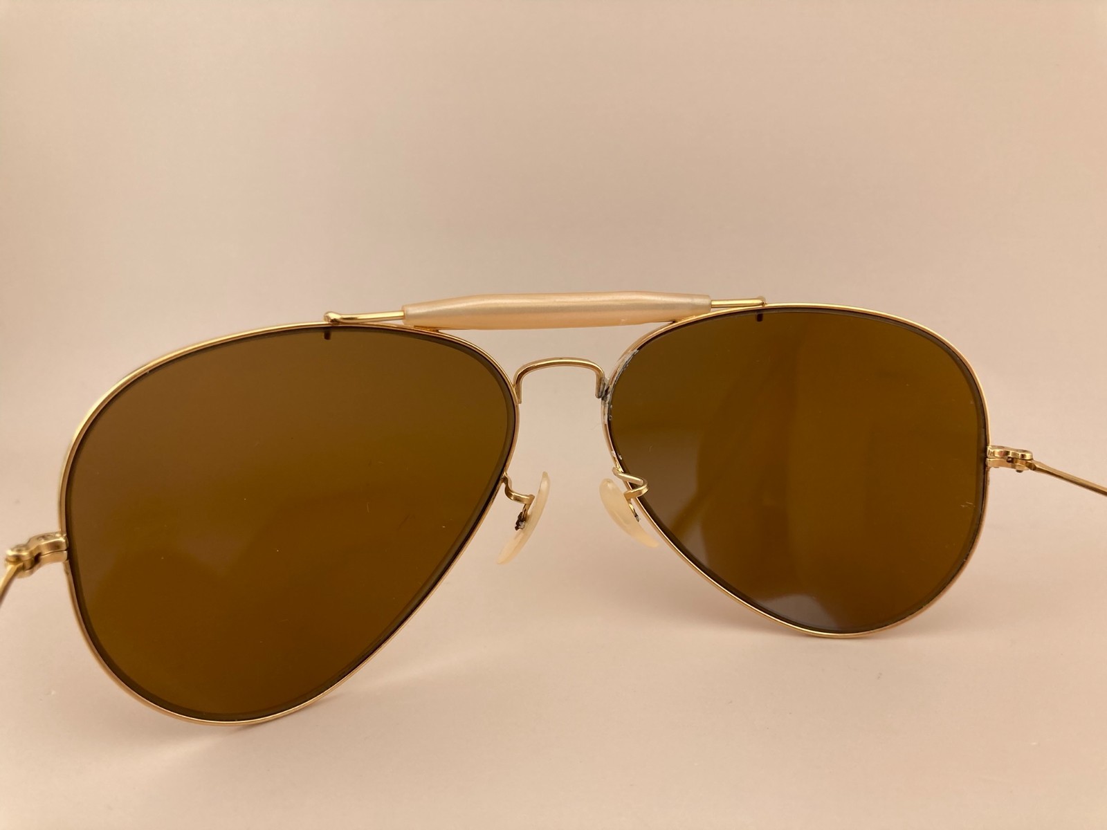 1980’s 62-15mm Vintage B&L RAY-BAN Outdoorsman Aviator Sunglasses Brown Lens SEE
