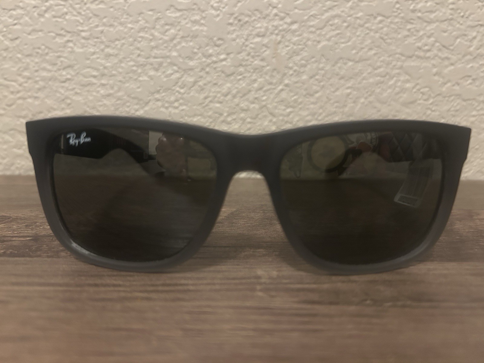 Ray-Ban Sunglasses RB4165 JUSTIN 601/8G Rubberized Black w/ Gray Gradient Lenses