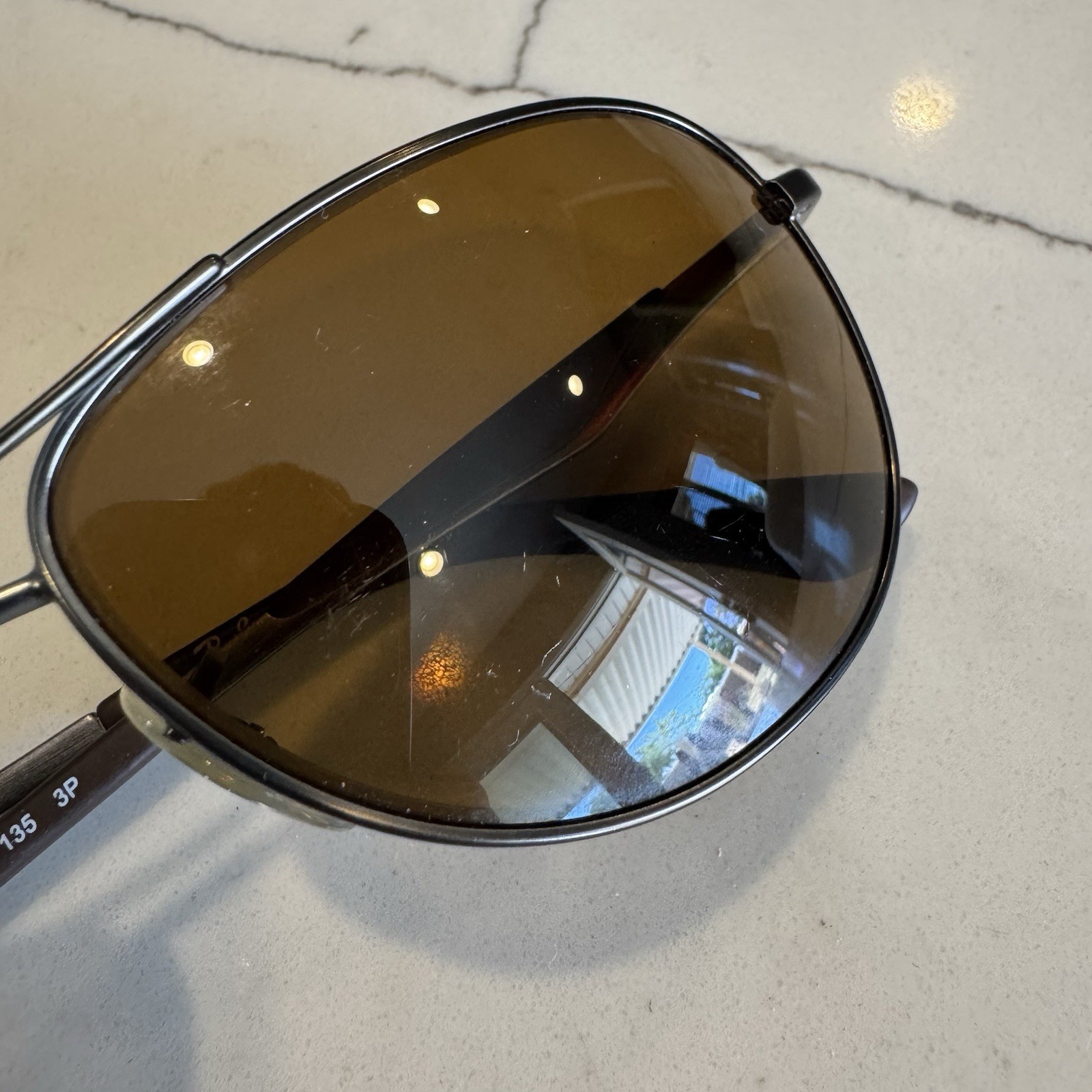 Ray Ban 59mm Matte Gunmetal POLARIZED Brown Lens Sunglass RB3519 029/83