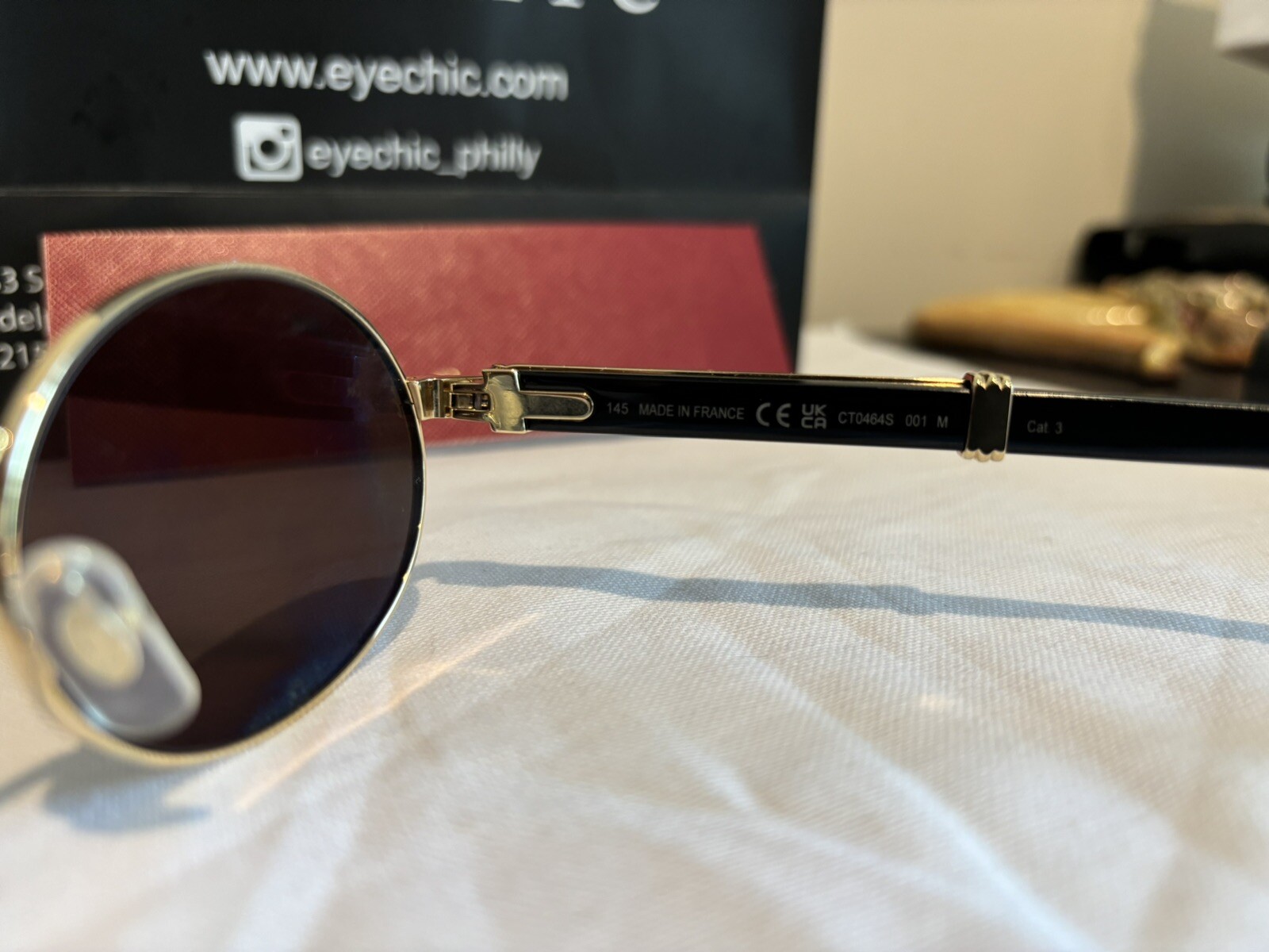 Cartier Sunglasses Buffalo Horn And Gold. Box, Papers and Receipt $1k Discount