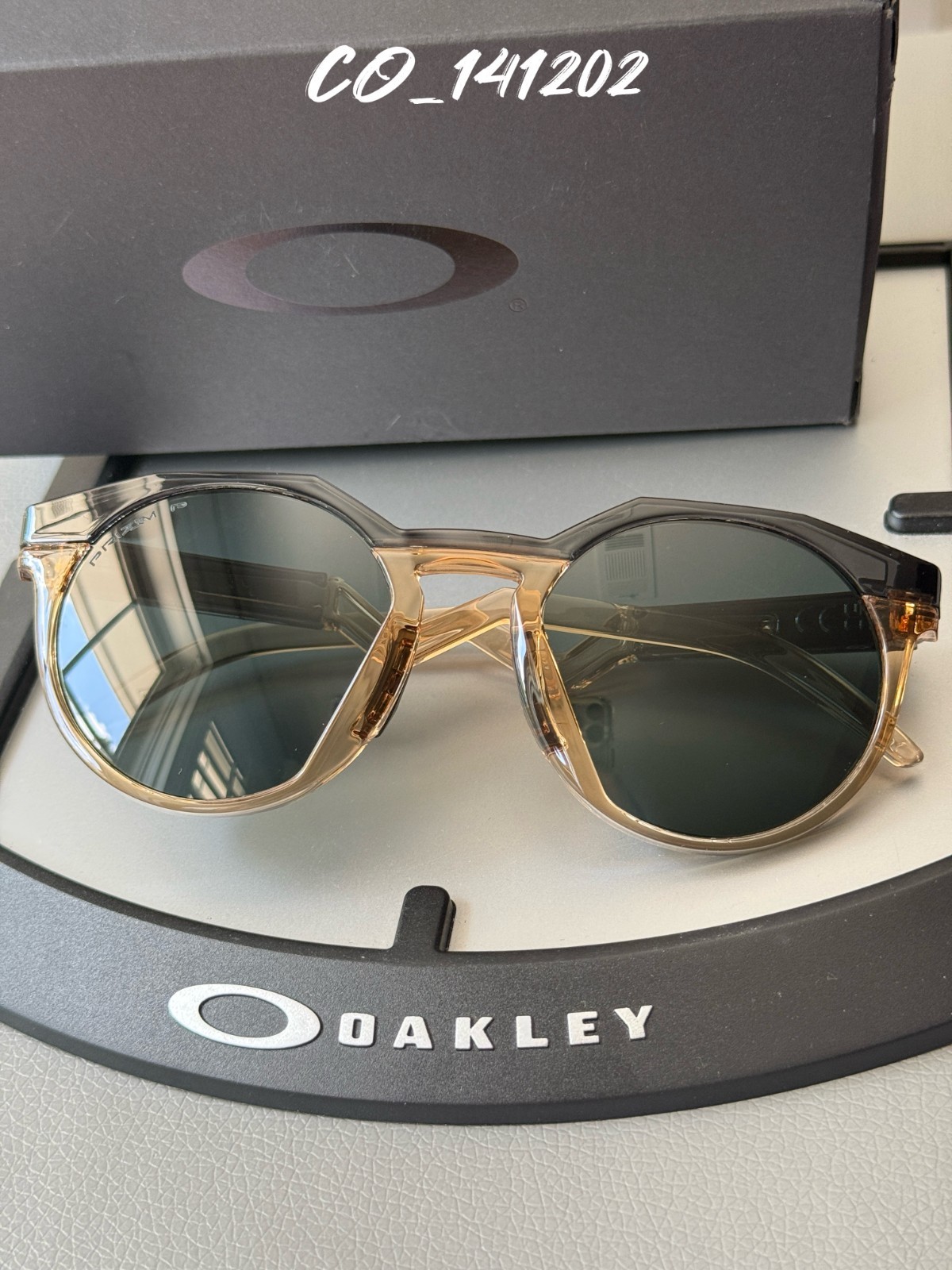 Oakley HSTN Sunglasses Amber/Black Frame Prizm Black Lenses