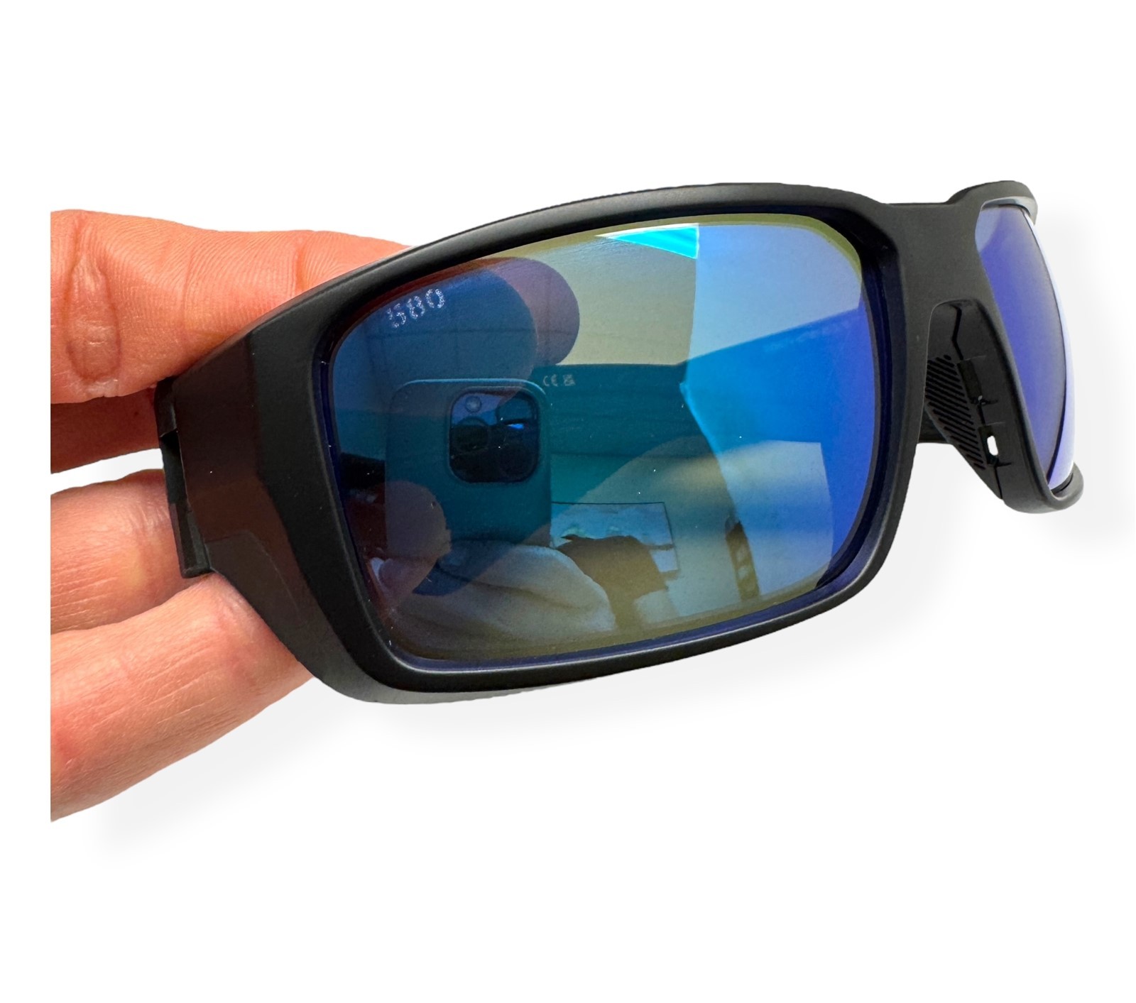 Costa Del Mar Fantail PRO Sunglasses Matte Black Blue Polarized Glass with Case