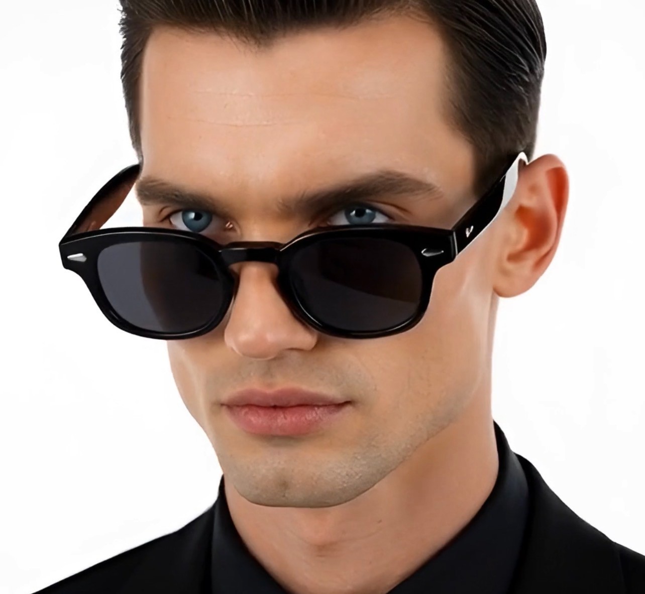 Mens Sunglasses Johnny Depp Robert Downey Tinted Blue Lens Retro Classic Fashion