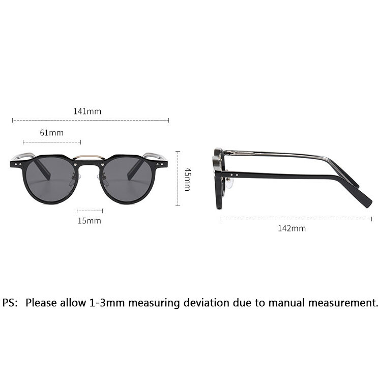 Round Frame Men Punk Fashion Sunglasses Retro Driving Traveling Shade Glasses