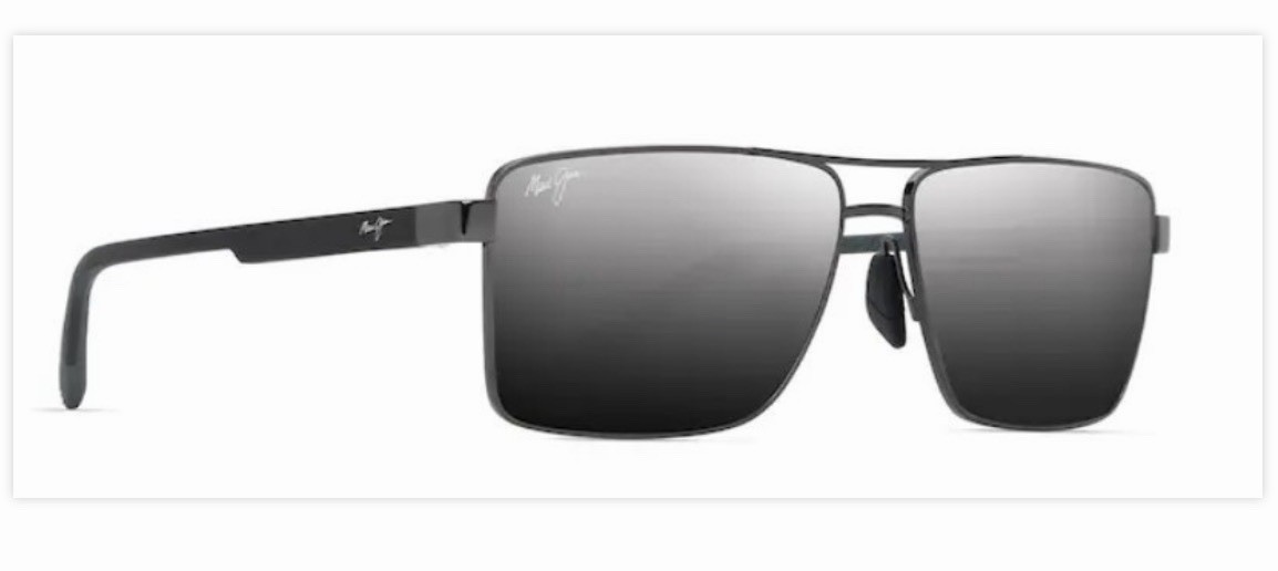 BRAND NEW NEVER WORN Maui Jim Polarized Sunglasses Silver Metal Frame Gray Glass