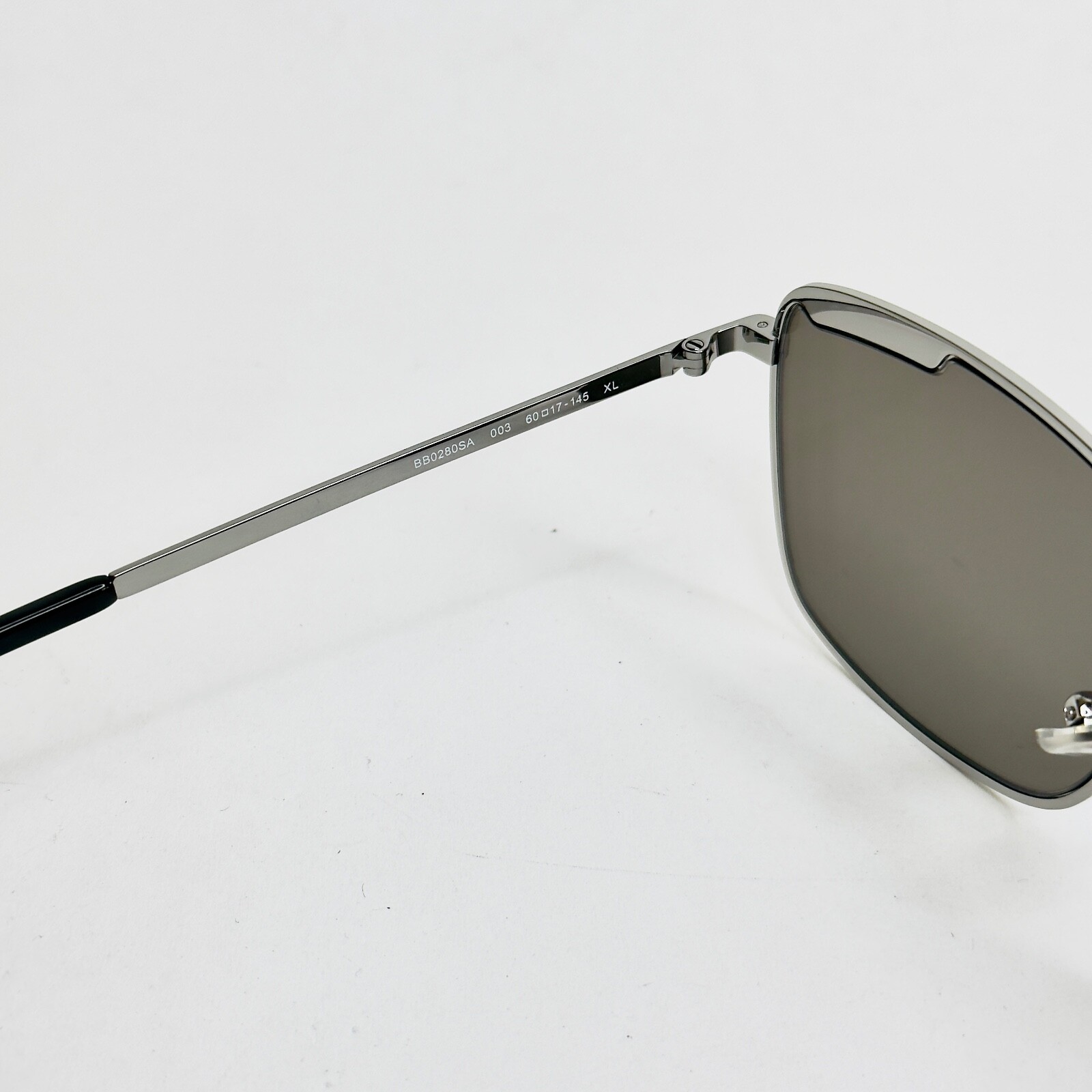 BALENCIAGA TAG PLATE 0280 Ruthenium Blue Mirror Sunglasses Unisex BB0280SA 003