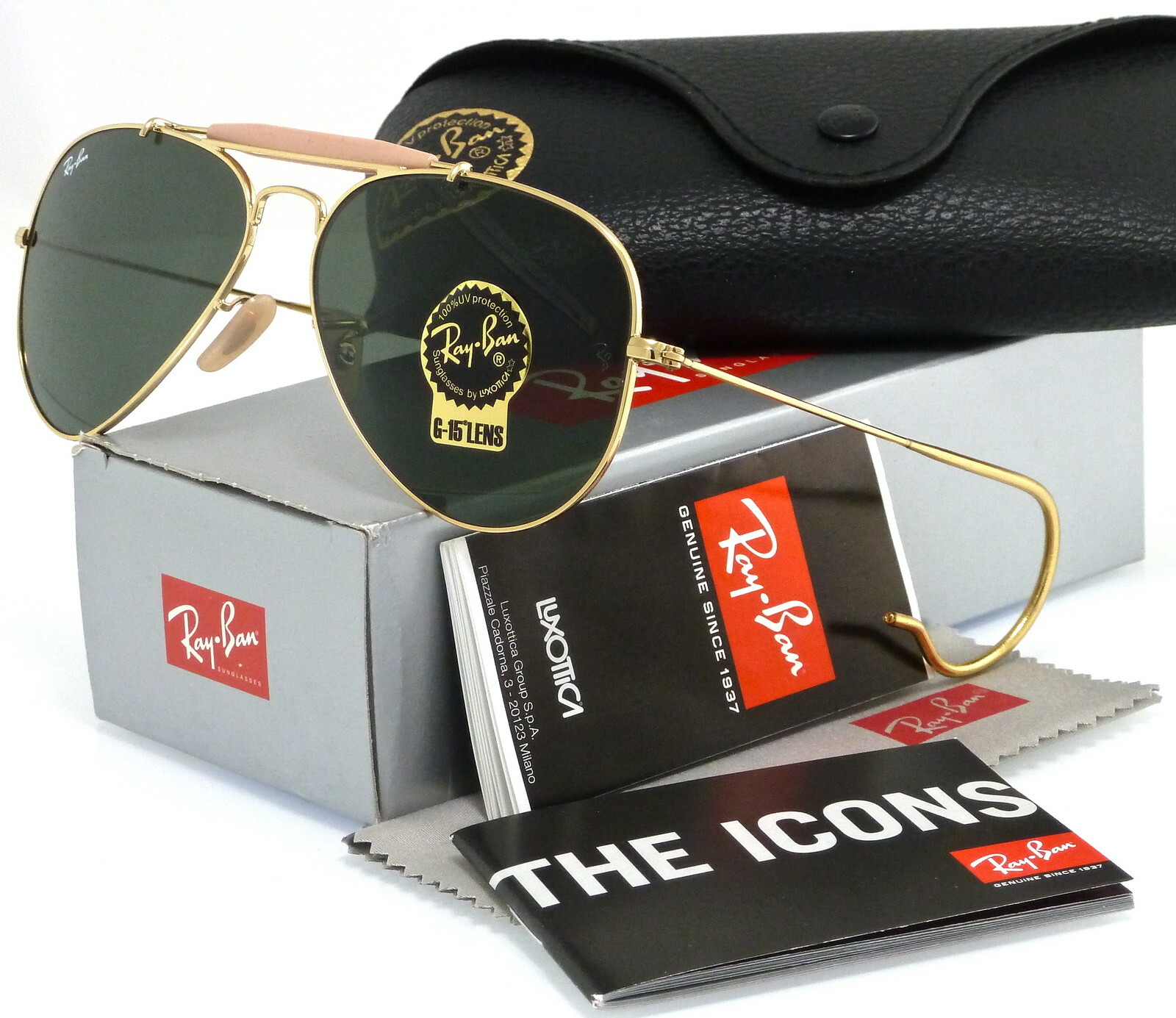 Ray-Ban Outdoorsman Gold l Green Classic G-15 RB3030 L0216 58mm