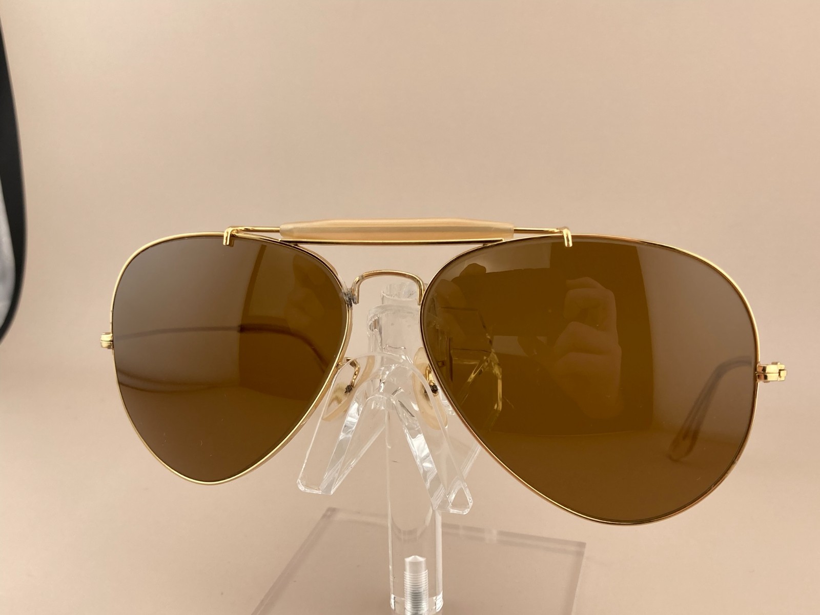 1980’s 62-15mm Vintage B&L RAY-BAN Outdoorsman Aviator Sunglasses Brown Lens SEE