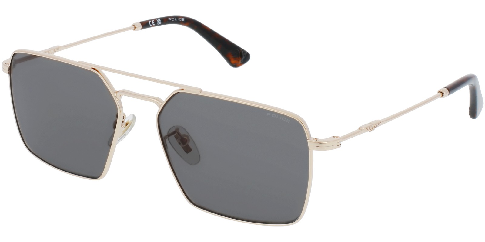 Police Origin Lite 15 Men’s Metal Navigator Sunglasses w/ Acetate Tips – SPLL075