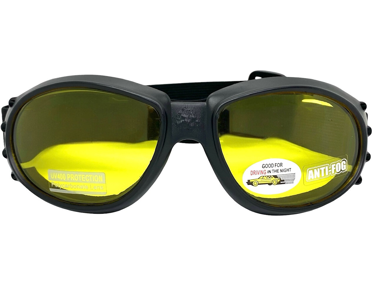 Men’s MOTORCYCLE Biker Day or Night Riding Padded Safety GOGGLES Anti Fog Lens