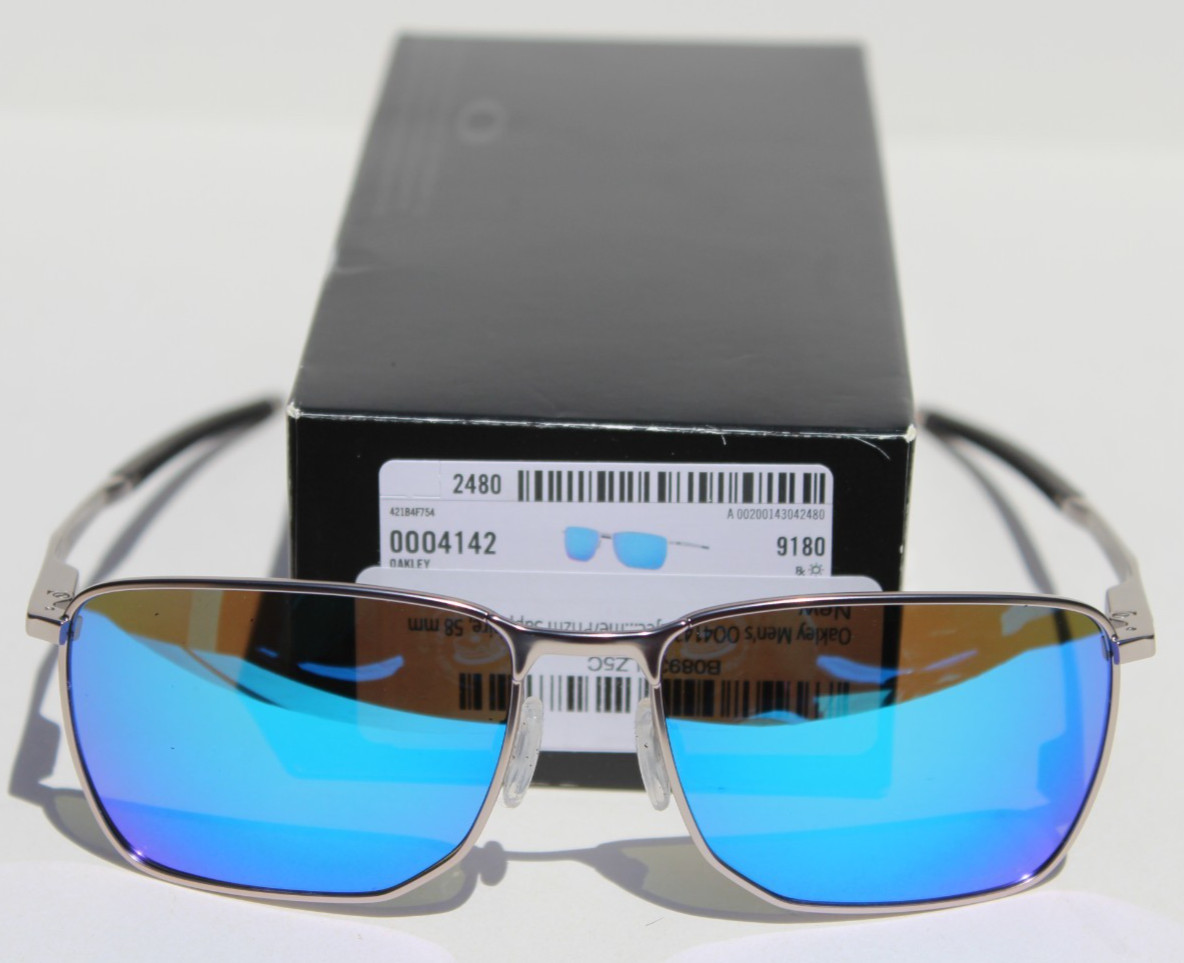OAKLEY Ejector Sunglasses Satin Chrome/Prizm Sapphire OO4142-04 NEW