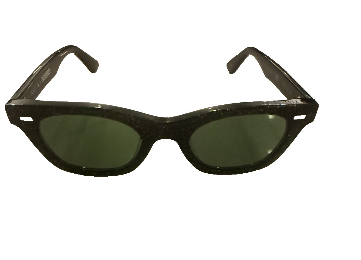 AKILA x PLEASURES Black Speckled Sunglasses Green Lenses Unisex Eyewear