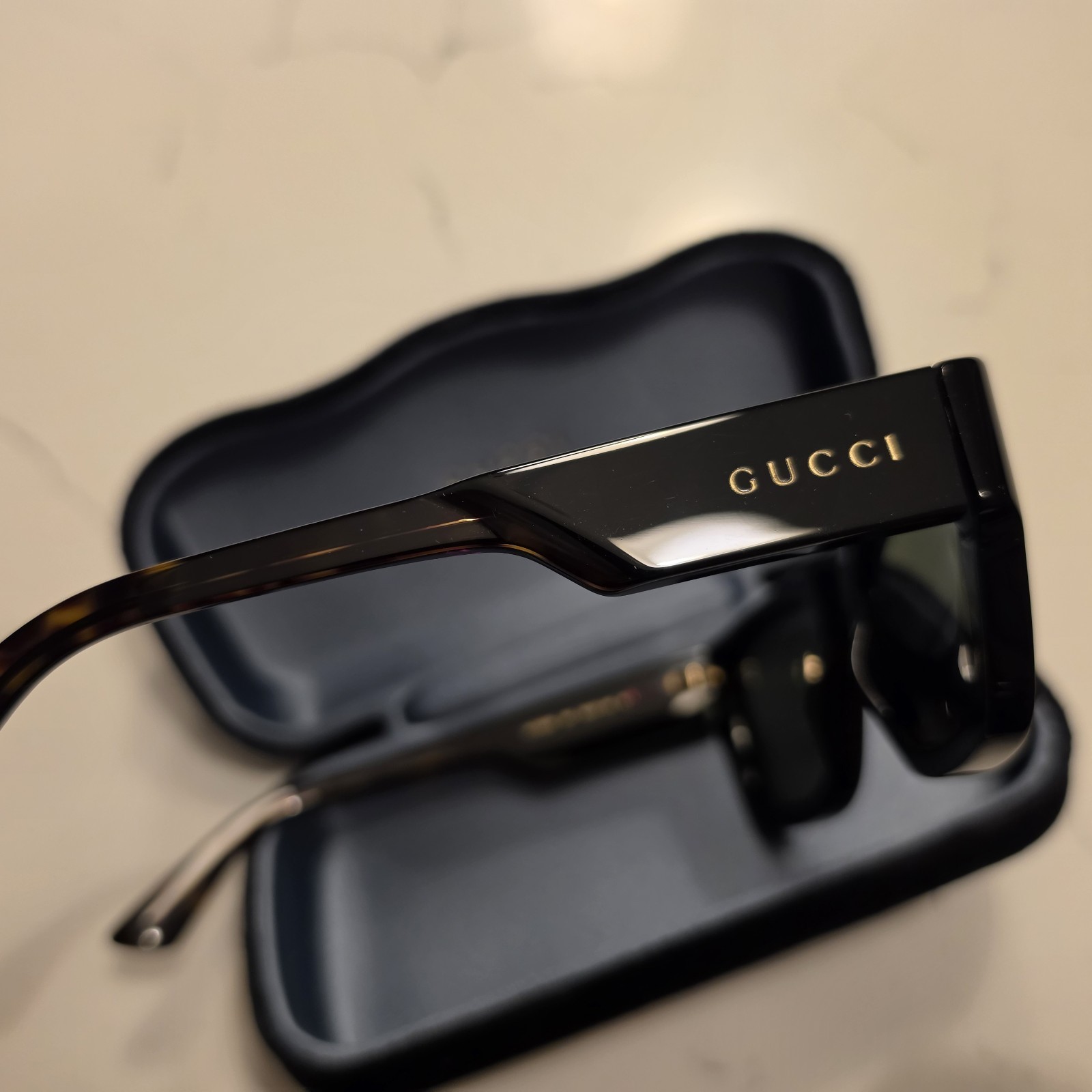 GUCCI GG1668S 001 Black Grey Havana Men’s Medium 52 mm Sunglasses