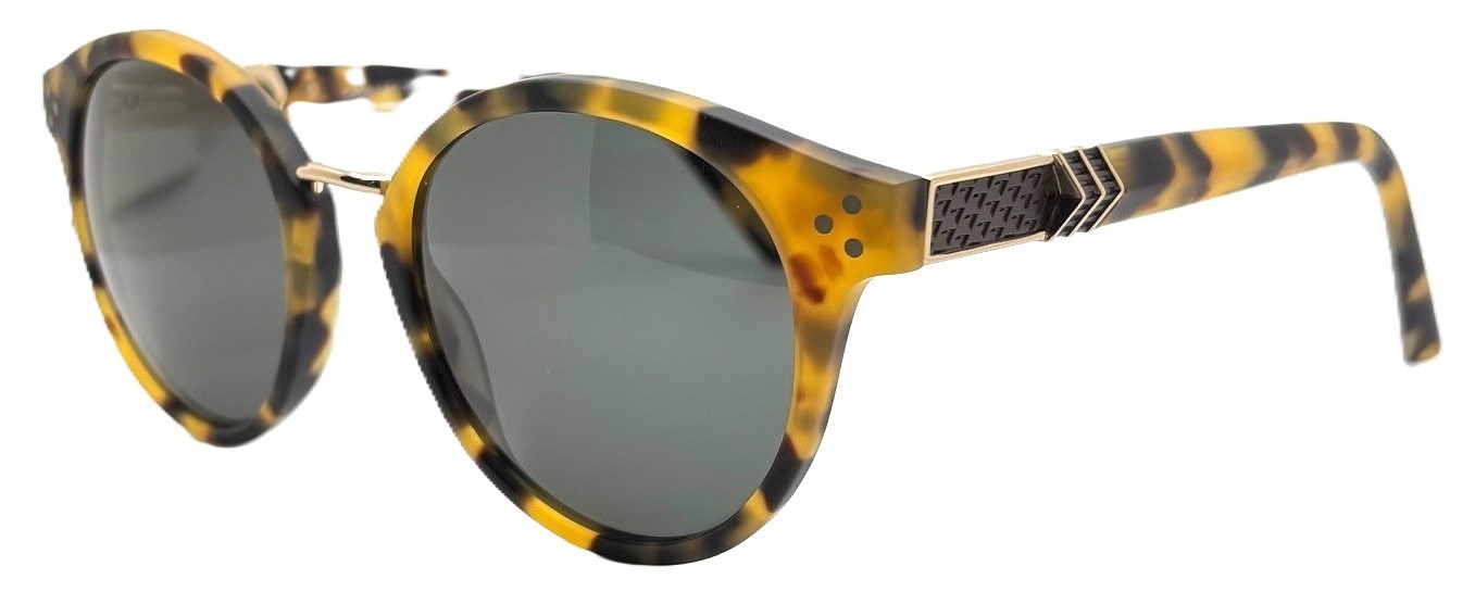 Cadillac Sunglasses Retro P3 Shape Matte Tortoise Acetate & Metal Bridge 1624 C3