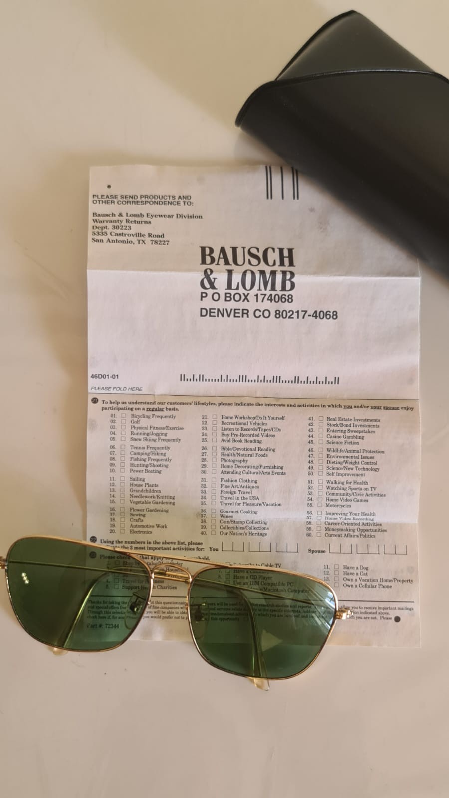 RARE Vintage Ray-Ban Bausch & Lomb 22K Gold Filled Green Glass Caravan Style