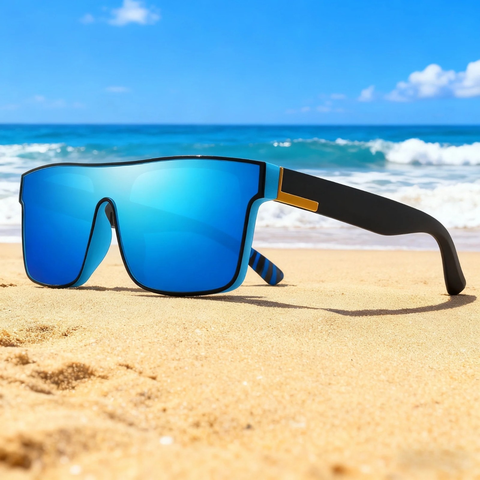 Classic Square Sports Sunglasses – One-Piece Lens, UV400 Unisex Comfort Fit