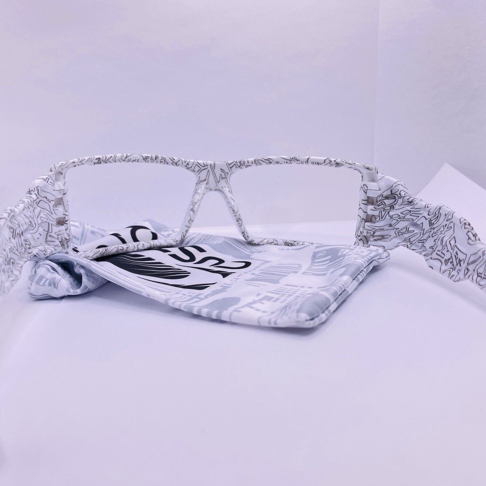 Oakley Oil Rig Sunglasses 23-440 Authentic Custom Deadstock White Logo Text RARE