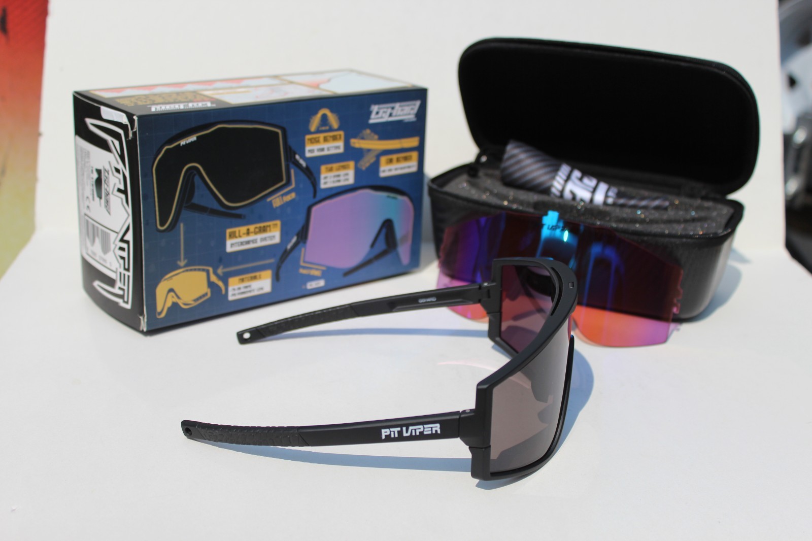 PIT VIPER The Standard Try-Hard Sunglasses Black/Smoke Interchange NEW RARE