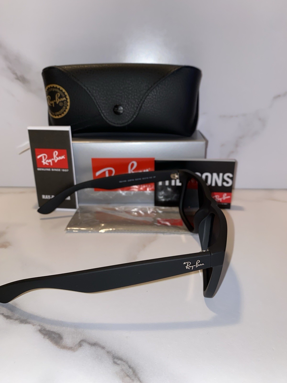 Ray-Ban Justin RB4165 Polarized Sunglasses Blue Mirror Lens UV400 Black 54mm