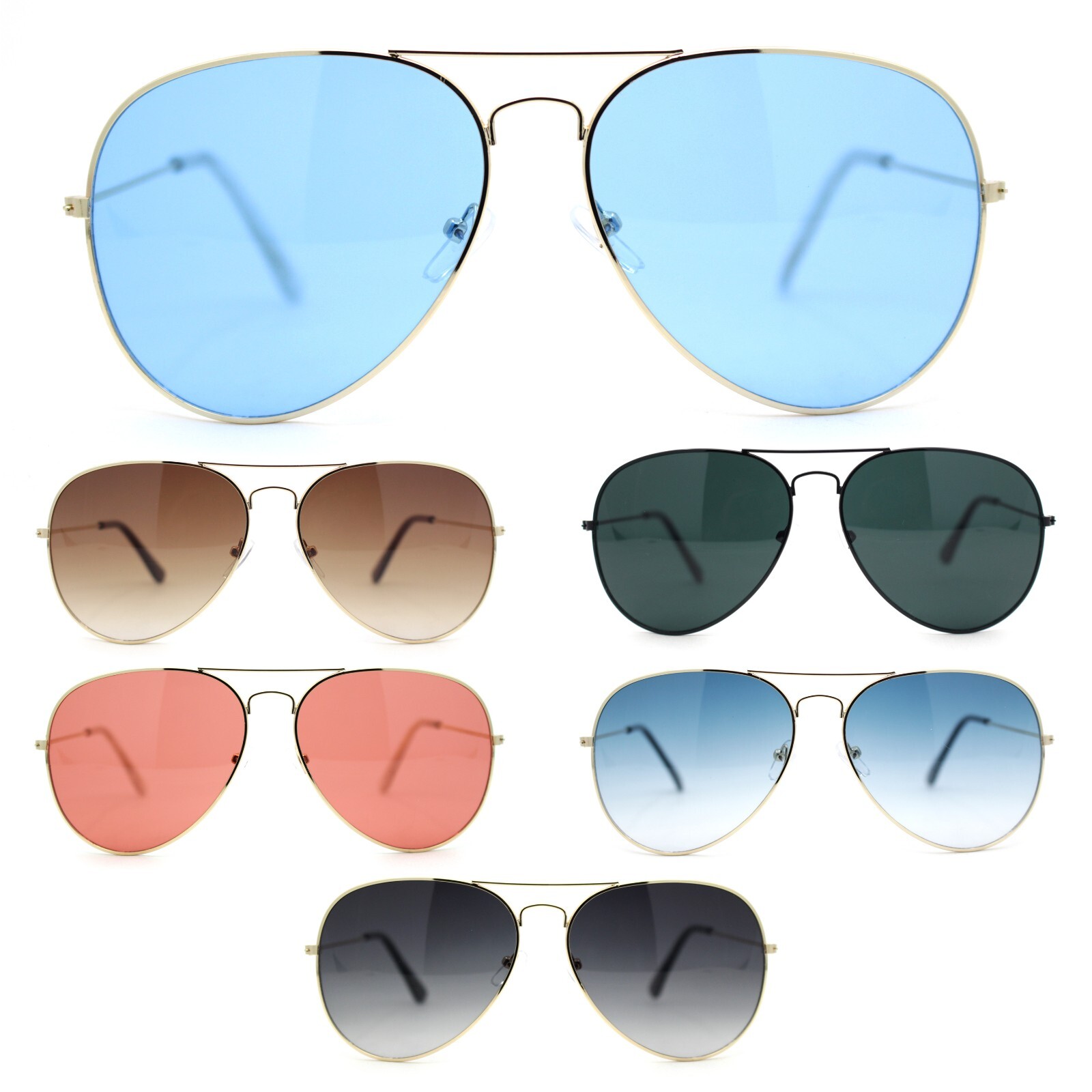Iconic Classy Mens Tear Drop Shape Metal Wire Rim Pilots Sunglasses